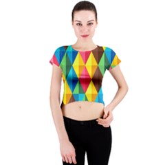 Background Colorful Abstract Crew Neck Crop Top