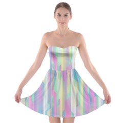 Background Abstract Pastels Strapless Bra Top Dress by Nexatart