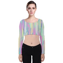 Background Abstract Pastels Velvet Crop Top by Nexatart