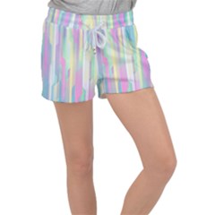 Background Abstract Pastels Women s Velour Lounge Shorts