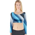 Abstract Pattern Lines Wave Long Sleeve Crop Top