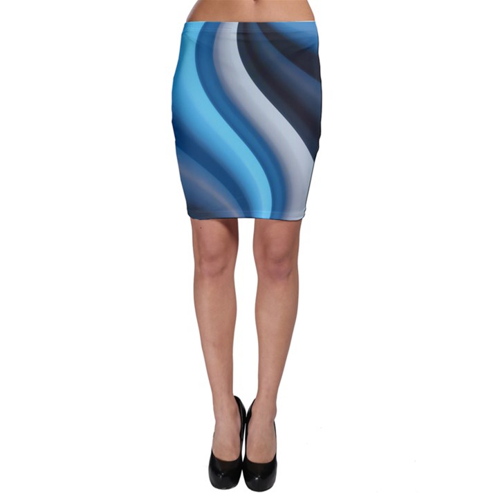 Abstract Pattern Lines Wave Bodycon Skirt