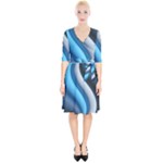Abstract Pattern Lines Wave Wrap Up Cocktail Dress