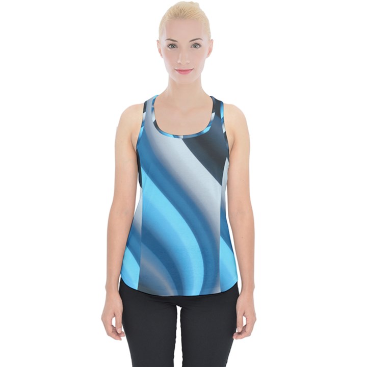 Abstract Pattern Lines Wave Piece Up Tank Top