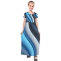 Abstract Pattern Lines Wave Kids  Short Sleeve Maxi Dress View1