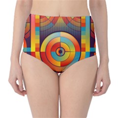 Background Colorful Abstract Classic High-waist Bikini Bottoms