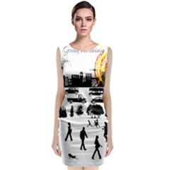 Good Morning, City Classic Sleeveless Midi Dress by FunnyCow