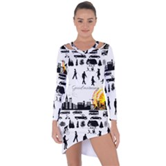 Good Morning, City Asymmetric Cut-out Shift Dress by FunnyCow