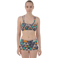 Abstract Geometric Triangle Shape Women s Sports Set