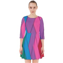 Abstract Background Colorful Strips Smock Dress