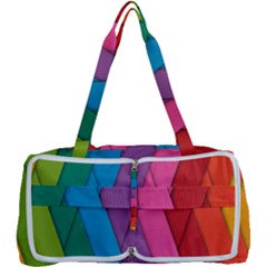 Abstract Background Colorful Strips Multi Function Bag	