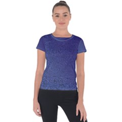 Fractal Rendering Background Blue Short Sleeve Sports Top 