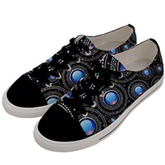 Background Abstract Glossy Blue Men s Low Top Canvas Sneakers by Nexatart