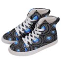 Background Abstract Glossy Blue Women s Hi-Top Skate Sneakers View2