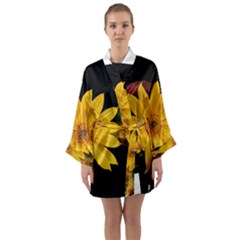 Sun Flower Blossom Bloom Particles Long Sleeve Kimono Robe by Nexatart
