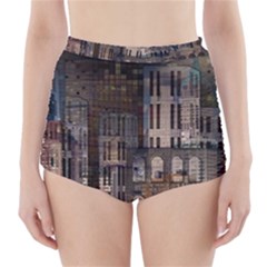Architecture City Home Window High-waisted Bikini Bottoms by Nexatart