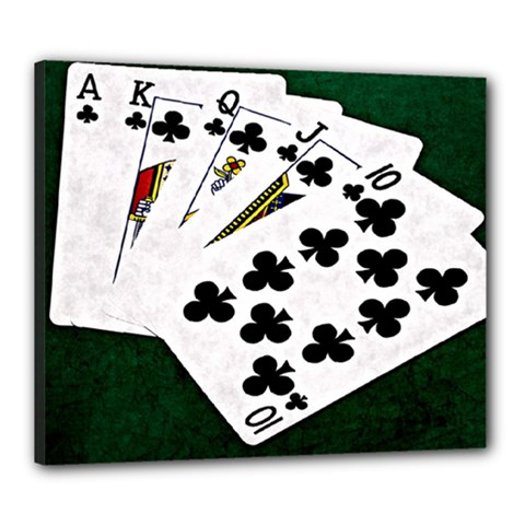 Poker Hands   Royal Flush Clubs Canvas 24  X 20  by FunnyCow