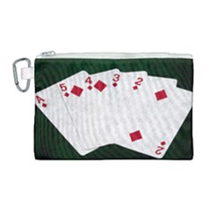 Poker Hands   Straight Flush Diamonds Canvas Cosmetic Bag (large) by FunnyCow