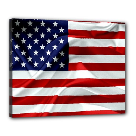 American Usa Flag Canvas 20  X 16  by FunnyCow
