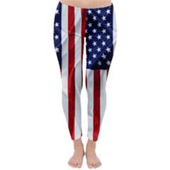 American Usa Flag Vertical Classic Winter Leggings