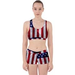 American Usa Flag Vertical Work It Out Gym Set by FunnyCow