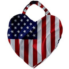 American Usa Flag Vertical Giant Heart Shaped Tote by FunnyCow