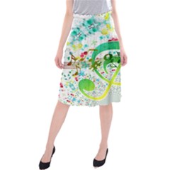 Points Circle Music Pattern Midi Beach Skirt