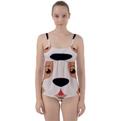 Dog Animal Boxer Family House Pet Twist Front Tankini Set by Sapixe