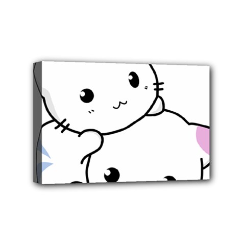 Kitty Cuddling Cat Kitten Feline Mini Canvas 6  X 4  by Sapixe