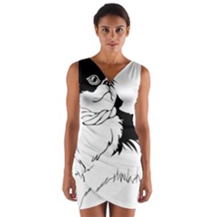 Animal Canine Dog Japanese Chin Wrap Front Bodycon Dress by Sapixe