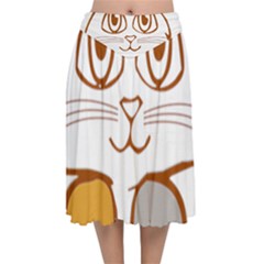 Animal Cat Feline Kitten Pet Velvet Flared Midi Skirt by Sapixe