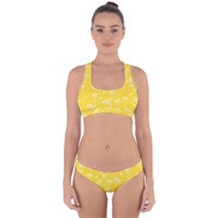 Tropical Pattern Cross Back Hipster Bikini Set by Valentinaart