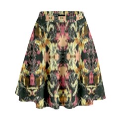 Beautiful Seamless Brown Tropical Flower Design  High Waist Skirt by flipstylezfashionsLLC