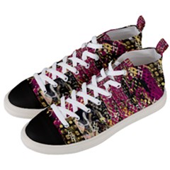  Multi Pattern Purple Gold Silver Lighting Icons Created By Kiekie Strickland  Men s Mid-top Canvas Sneakers by flipstylezfashionsLLC