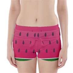 Watermelon Fruit Summer Red Fresh Boyleg Bikini Wrap Bottoms
