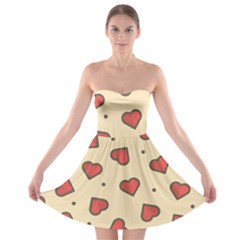 Design Love Heart Seamless Pattern Strapless Bra Top Dress