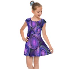 Abstract Pattern Fractal Wallpaper Kids Cap Sleeve Dress