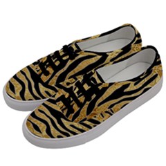 Golden Vector Embossed Golden Black Zebra Stripes Men s Classic Low Top Sneakers by flipstylezfashionsLLC