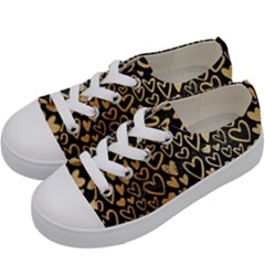 Cluster Of Tiny Gold Hearts Seamless Vector Design By Flipstylez Designs Kids  Low Top Canvas Sneakers by flipstylezfashionsLLC