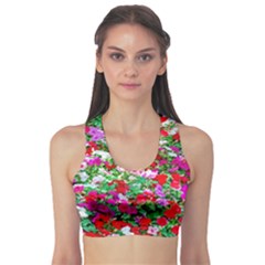 Colorful Petunia Flowers Sports Bra by FunnyCow