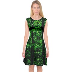 Emerald Forest Capsleeve Midi Dress by FunnyCow