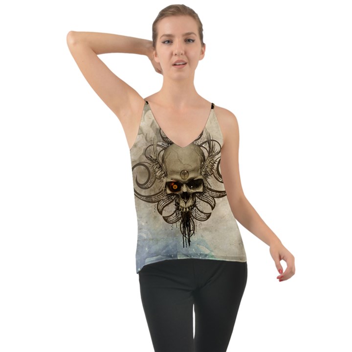 Awesome Creepy Skull With  Wings Cami