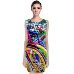 Colorful Bicycles In A Row Classic Sleeveless Midi Dress by FunnyCow