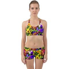 Viola Tricolor Flowers Back Web Gym Set by FunnyCow