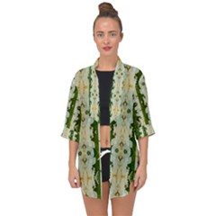 Fantasy Jasmine Paradise Bloom Open Front Chiffon Kimono by pepitasart