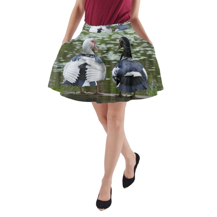 Muscovy Ducks at the Pond A-Line Pocket Skirt