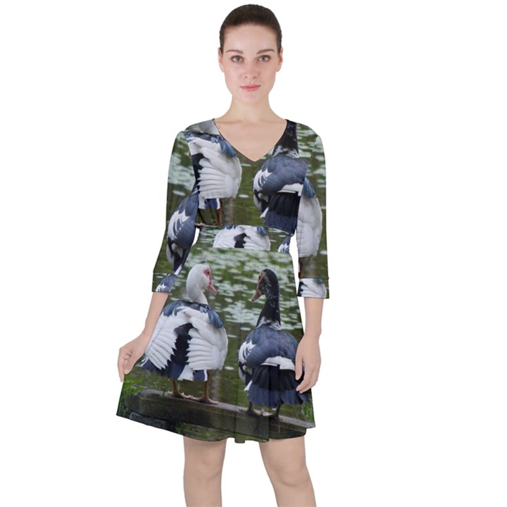 Muscovy Ducks at the Pond Ruffle Dress