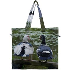 Muscovy Ducks At The Pond Canvas Travel Bag by IIPhotographyAndDesigns