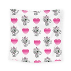 Evil Sweetheart Kitty Square Tapestry (small) by IIPhotographyAndDesigns