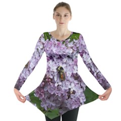 Lilac Bumble Bee Long Sleeve Tunic  by IIPhotographyAndDesigns